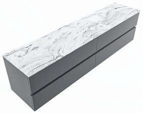 Mondiaz Vica DLux badmeubel 200cm plata 4 lades met wastafel glace rechts 1 kraangat