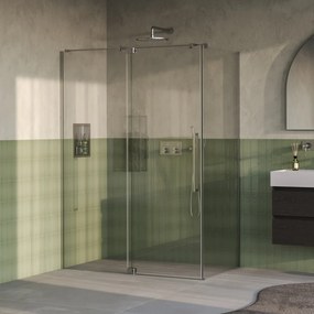 Brauer Stellar douchecabine met draaideur 140x100cm RVS geborsteld PVD