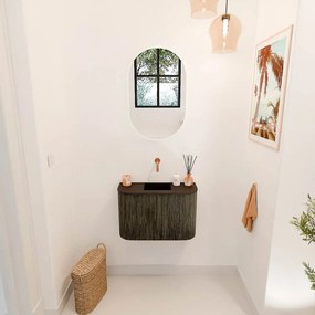Mondiaz Joya 65cm toiletmeubel ronding links/rechts shadow met wastafel faye midden zonder kraangat urban