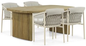 Tuinset 4 personen  Aluminium/rope Taupe 4 Seasons Outdoor Allora/Falcon