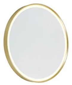Badkamerspiegel goud 50 cm incl. LED 3-staps dimbaar met touch rond - Miral