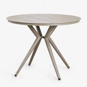 Valerie Ronde Aluminium Tuintafel Bruin - Mokka & Ø100 Cm - Sklum