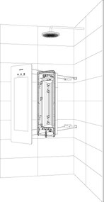 Sunshower Round Plus Small Sand White infraroodlamp en UV 33x95x10cm hoekopbouw