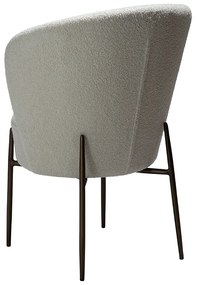 Dan-Form Orbit Eetkamerstoel Met Hoge Rugleuning Rond Boucle Lichtgrijs