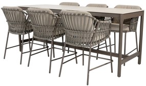 Soho Capalbio high dining tuinset 220x75xH95 cm 7 delig keramiek terre 4 Seasons Outdoor