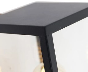 Moderne buiten wandlamp zwart met glas 30 cm - Rotterdam Modern E27 IP44 Buitenverlichting