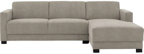 Goossens  My Style lichtgrijs, microvezel, 2,5-zits, stijlvol landelijk met chaise longue rechts