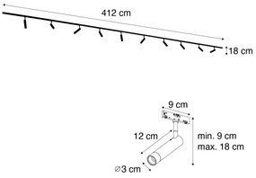 Modern railsysteem met 10 Spot / Opbouwspot / Plafondspots zwart 1-fase - Slimline Uzzy G9 Binnenverlichting Lamp