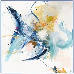 Ingelijste canvasprint Confidential Blue, handafgewerkt
