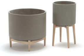 Bloempot op poot in hevea,  H58,5cm, Florian