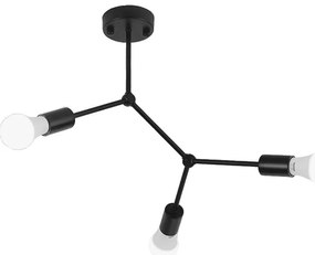 CLASSIC BLACK PLAFONDLAMP METALEN LOFT APP736-3C Zwart