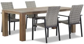 Tuinset 4 personen 200 cm Wicker Grijs Lifestyle Garden Furniture Upton/Brighton