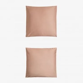 Set Van 2 Sampras Satijnen Kussenslopen Met Een Draaddichtheid Van 300 Roze – Hazelnoot & 60 X 60 Cm - Sklum