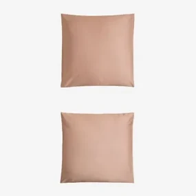Set Van 2 Sampras Satijnen Kussenslopen Met Een Draaddichtheid Van 300 Roze – Hazelnoot & 60 X 60 Cm - Sklum
