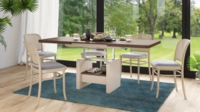 LEXUS verrijdbare koffietafel, met heffunctie, bruin eiken / beige