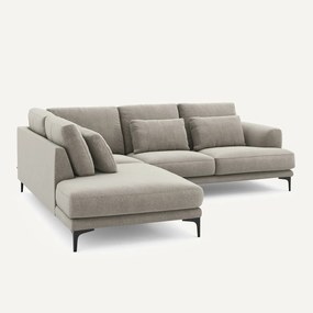 Hoekbank links fluweel chenille Marsile