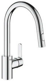Grohe Get1-gats keukenkraan m. hoge draaibare uitloop m. handdouchevoorsprong 22.3cmchroom 31484001