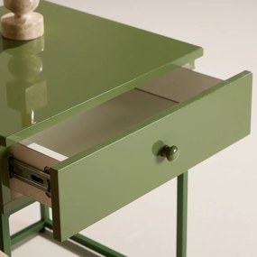 Metalen Nachtkastje Met Lade Groen - 41x41x50cm.