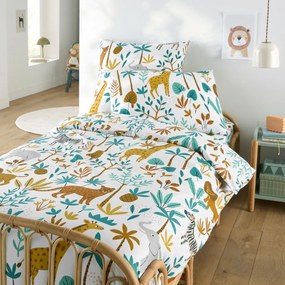 Kussensloop voor kinderen, 30% gerecycled katoen, dierenprint, JUNGLE