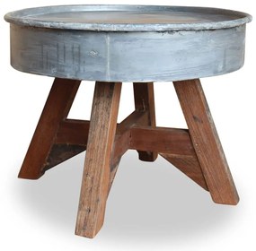 vidaXL Salontafel 60x45 cm gerecycled hout zilver