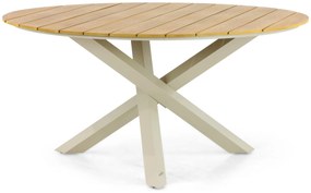 Dining Tuintafel 150 cm Aluminium/Polywood (teakfinish) Taupe Ancona