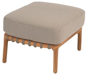 4 Seasons Outdoor Nora loungeset naturel teak met Pablo loungetafel Ø 80 cm  Loungeset    taupe weerbestendig