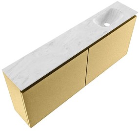 Mondiaz Ture DLux toiletmeubel 120cm oro met wastafel opalo rechts met kraangat