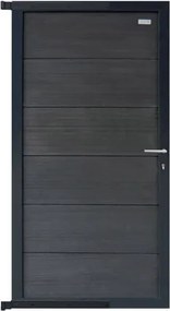 Tuindeur composiet Forte Antraciet incl. slot en antraciet aluminium kader (90 x 180 cm)