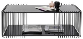 Kare Design Wire Double Rechthoekige Salontafel Met Glasplaat Zwart - 119.5 X 60cm.