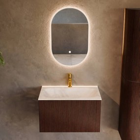 Mondiaz Kurve-dlux 70cm badmeubel ruby met 1 lade en wastafel big small midden 1 kraangat ostra