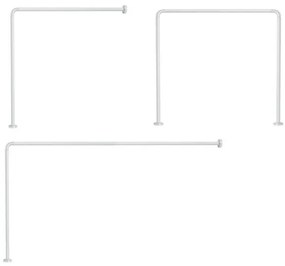 Gedy douchegordijnstang hoekversie D 25 mm aluminium wit afsnijdbaar op maat mogelijke opstellingen 90x90xm 80x170cm of 90x85x90cm TUNI900 02