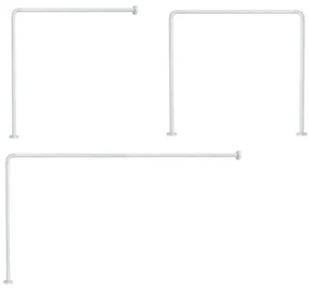 Gedy douchegordijnstang hoekversie D 25 mm aluminium wit afsnijdbaar op maat mogelijke opstellingen 90x90xm 80x170cm of 90x85x90cm TUNI900 02