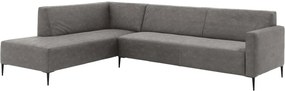 Goossens Bank Key West grijs, micro leer, 3-zits, modern design met ligelement links