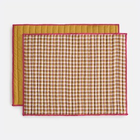 Set van 2 geweven geruite placemats van tetra, NINON