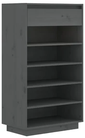 vidaXL Schoenenkast 60x34x105 cm massief grenenhout grijs