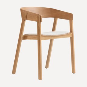 Eiken Eetkamerstoel Met Creme Stof