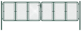 vidaXL Poort 400x125 cm staal groen