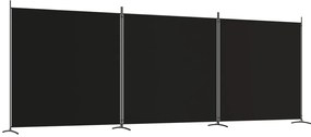 vidaXL Kamerscherm met 3 panelen 525x180 cm stof zwart