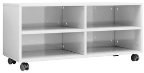 vidaXL Tv-meubel met wieltjes 90x35x35 cm bewerkt hout hoogglans wit