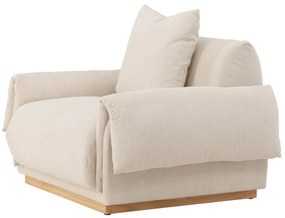 Jörn Momo - Fauteuil - Beige -  Linen&amp;Katoen - Eikenhout Onderstel - Jorn