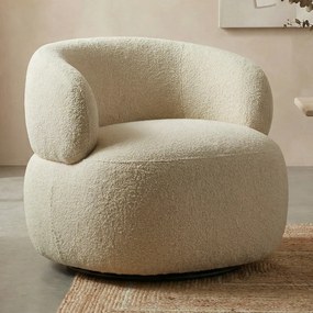 Draaibare Ronde Fauteuil Beige