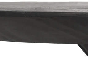 Ovale Eettafel Zwart Teakhout 280 Cm - 280 X 120cm.
