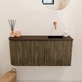 Mondiaz Joya 90cm toiletmeubel ronding links dusk met wastafel faye rechts zonder kraangat urban