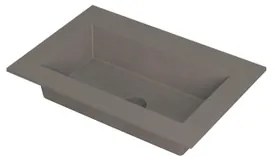 INK Kraft wastafel - 70x45x1cm - 1 wasbak - 0 kraangaten - Quartz beton 3417202