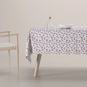Dekoria Rechthoekig tafelkleed, wit-roze, 130 x 160 cm