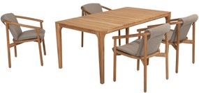 Liam Tess dining tuinset 5 delig 180x100xH75 cm teak 4 Seasons Outdoor