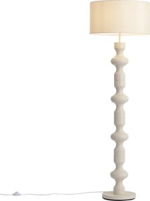 Retro vloerlamp beige met stoffen kap 160cm - Captain
