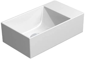 Ben Stelvio witte fontein met Xtra glaze+ en doorslaanbaar kraangat 40x23x12 cm