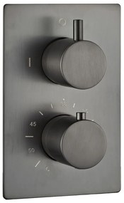 Saniclear Cube inbouw regendouche met inbouw douchekop 30x30cm, glijstang en 2 standen handdouche verouderd ijzer - gunmetal