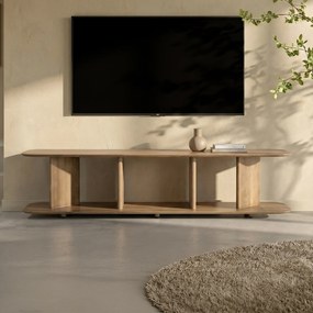 Open Tv-meubel Eikenhout Bruin - 180x40x43.5cm.